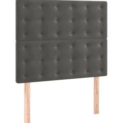 Bedden & Accessoires*vidaXL Hoofdbord 80x5x118/128 cm Fluweel Donkergrijs