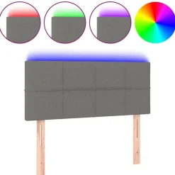 Hoofdbord LED 80x5x78/88 cm stof>vidaXL Clearance