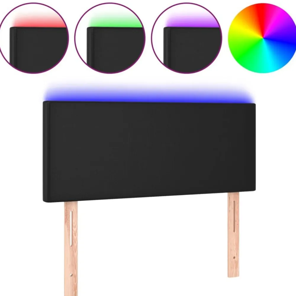 Hoofdbord LED 80x5x78/88 cm kunstleer>vidaXL