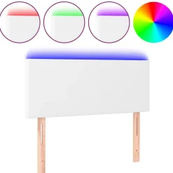 Bedden & Accessoires*vidaXL Hoofdbord LED 80x5x78/88 cm kunstleer Wit