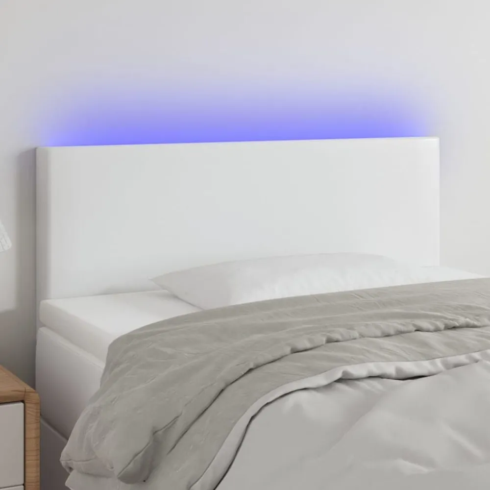 Bedden & Accessoires*vidaXL Hoofdbord LED 80x5x78/88 cm kunstleer Wit
