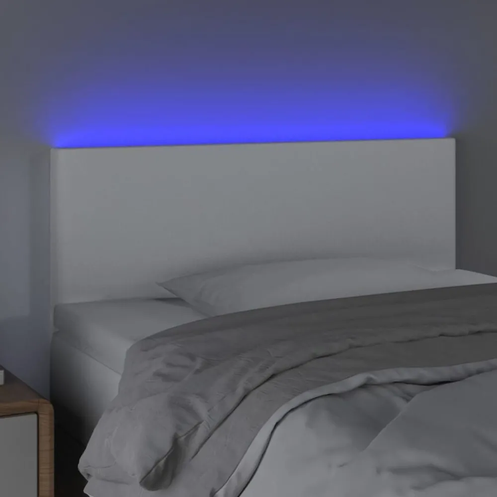 Bedden & Accessoires*vidaXL Hoofdbord LED 80x5x78/88 cm kunstleer Wit