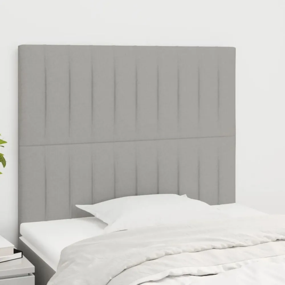 Bedden & Accessoires*vidaXL Hoofdbord 80x5x118/128 cm stof Lichtgrijs