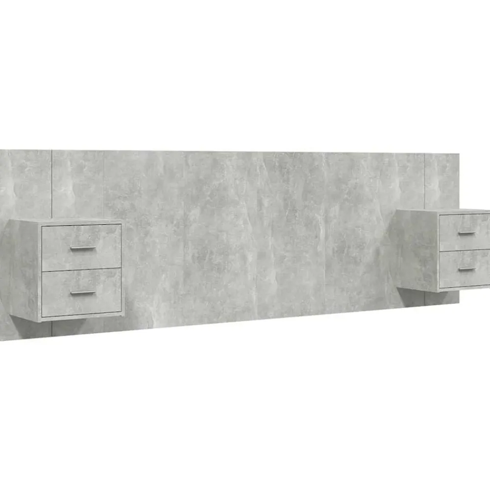 Bedden & Accessoires*vidaXL Hoofdbord met kastjes bewerkt hout Betongrijs