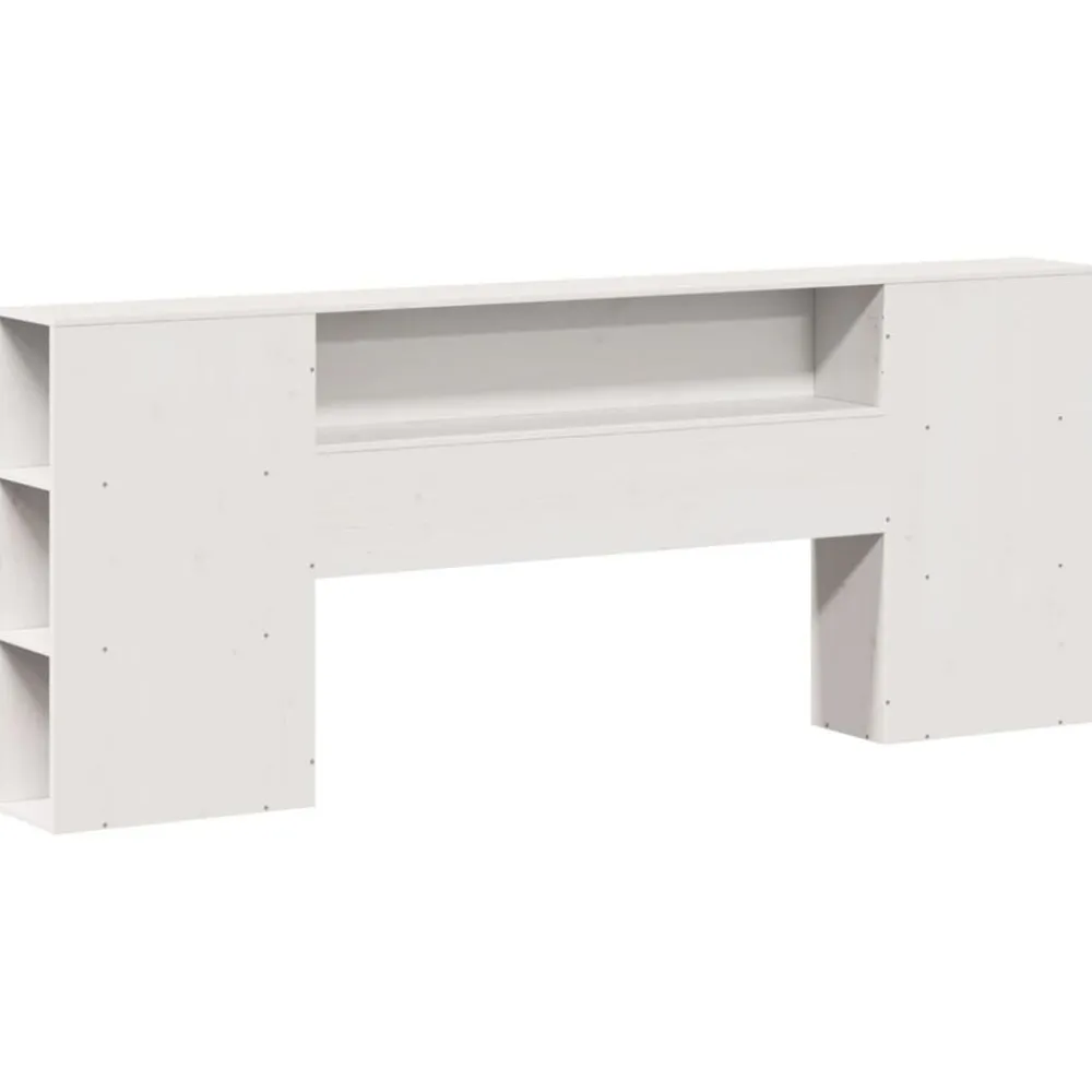 Bedden & Accessoires*vidaXL Hoofdbord met opbergruimte 200 cm massief grenenhout Wit