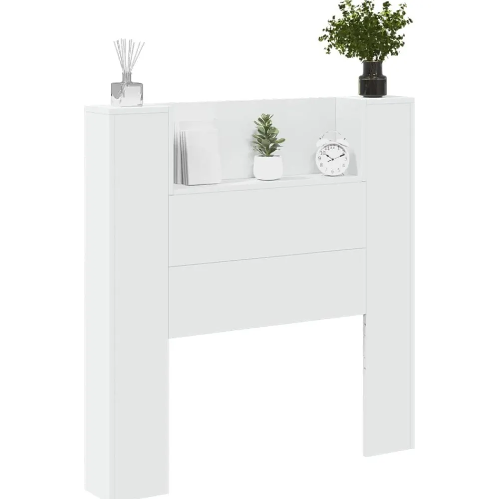 Bedden & Accessoires*vidaXL Hoofdbord met plank 100 x 16,5 x 103,5 cm Bewerkt hout Wit