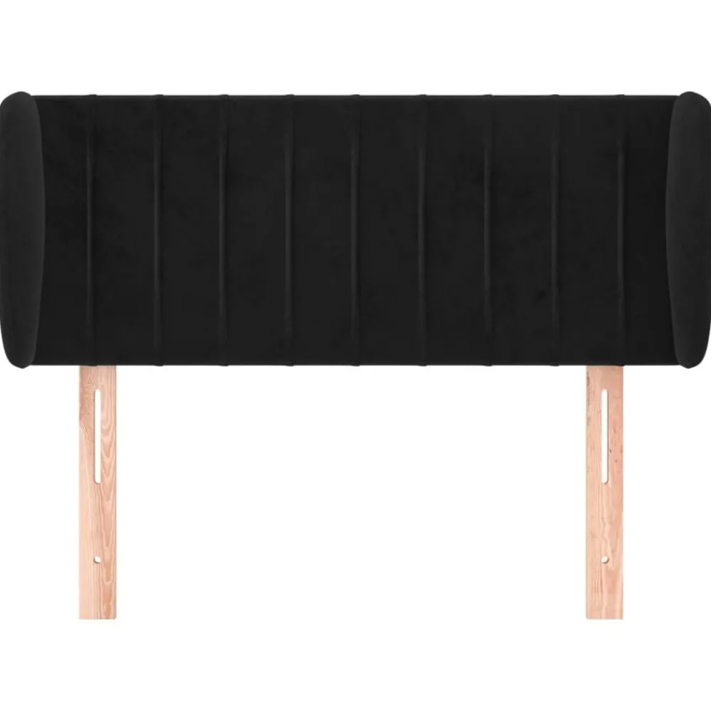 Bedden & Accessoires*vidaXL Hoofdbord met randen 83x23x78/88 cm fluweel Zwart
