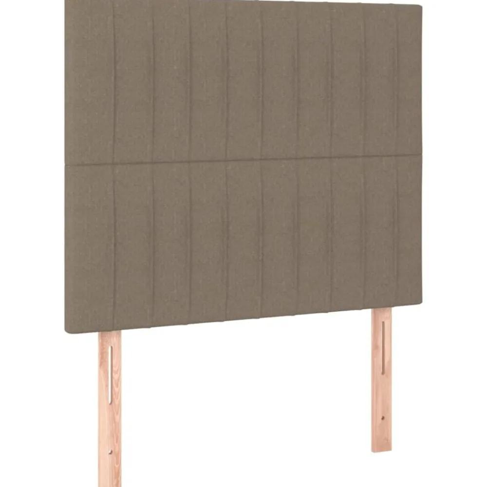 Bedden & Accessoires*vidaXL Hoofdbord 80x5x118/128 cm Stof Taupe