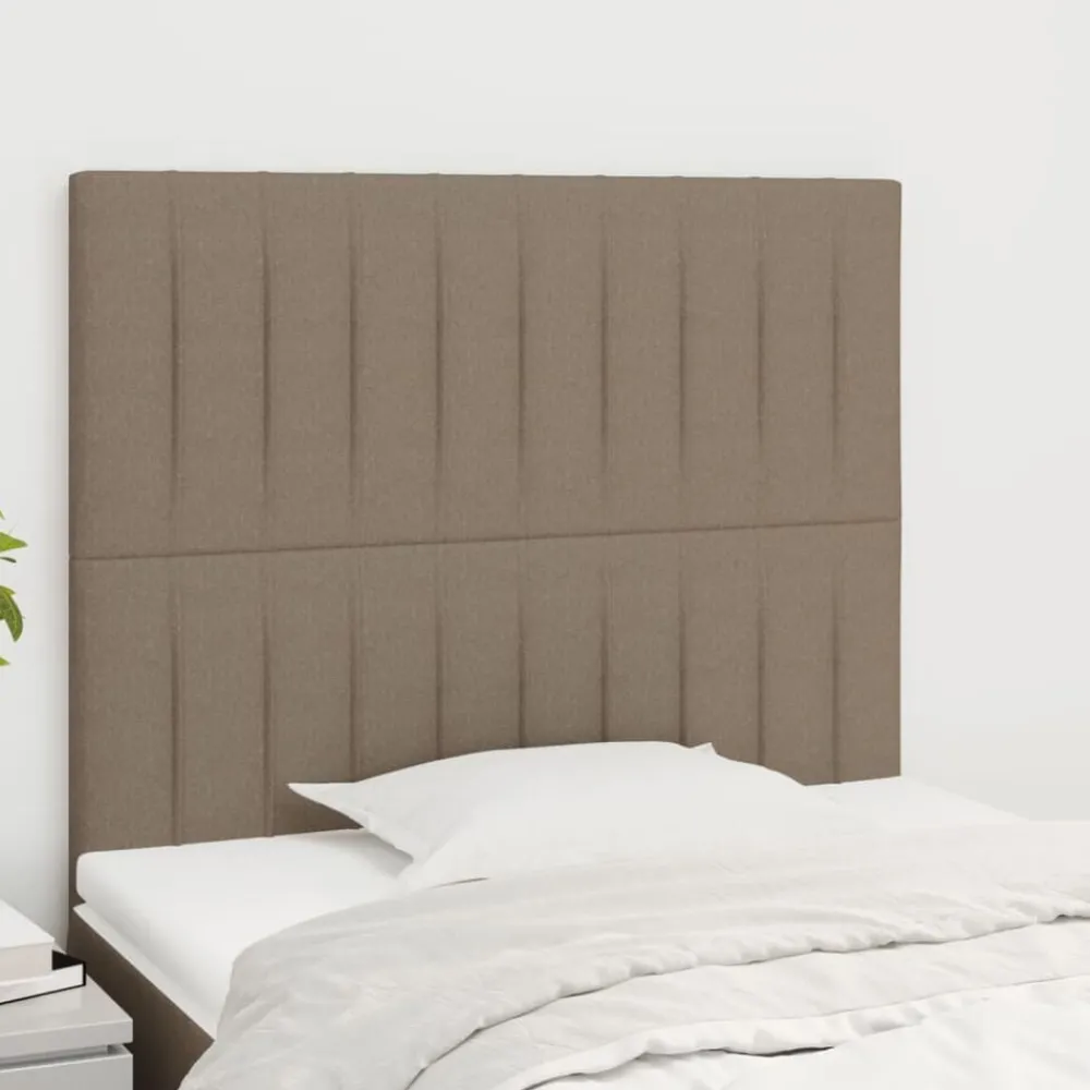 Bedden & Accessoires*vidaXL Hoofdbord 80x5x118/128 cm Stof Taupe