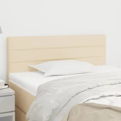 Bedden & Accessoires*vidaXL Hoofdbord 80x5x78/88 cm stof crèmekleurig Cr&egrave;me