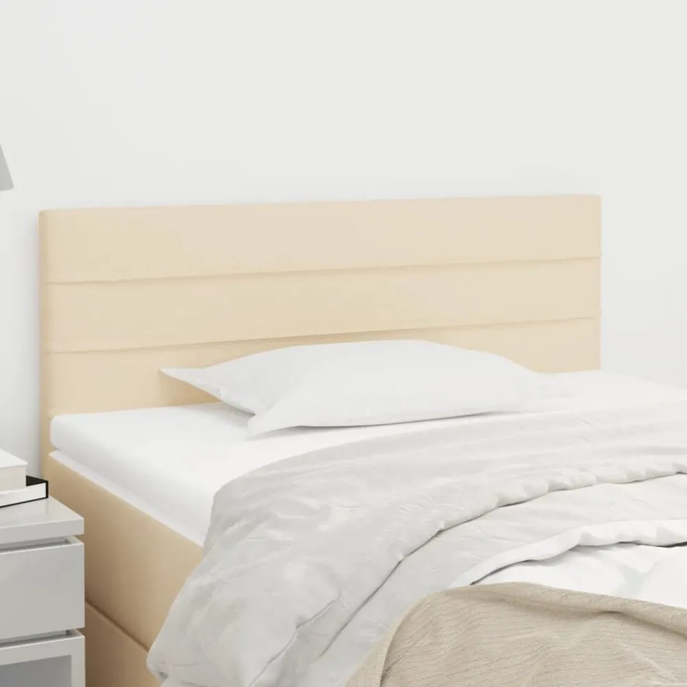 Bedden & Accessoires*vidaXL Hoofdbord 80x5x78/88 cm stof crèmekleurig Crème