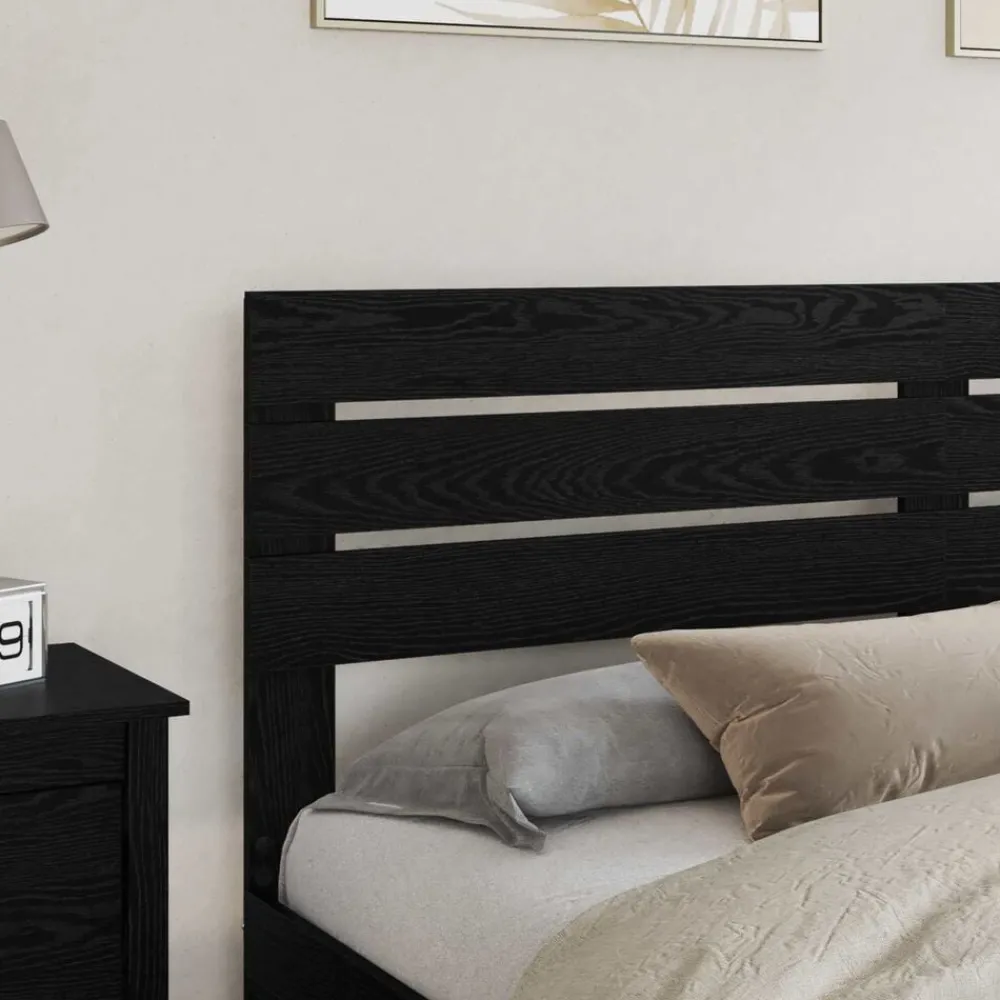 Bedden & Accessoires*vidaXL Hoofdbord 100 cm Bewerkt hout Zwart eiken