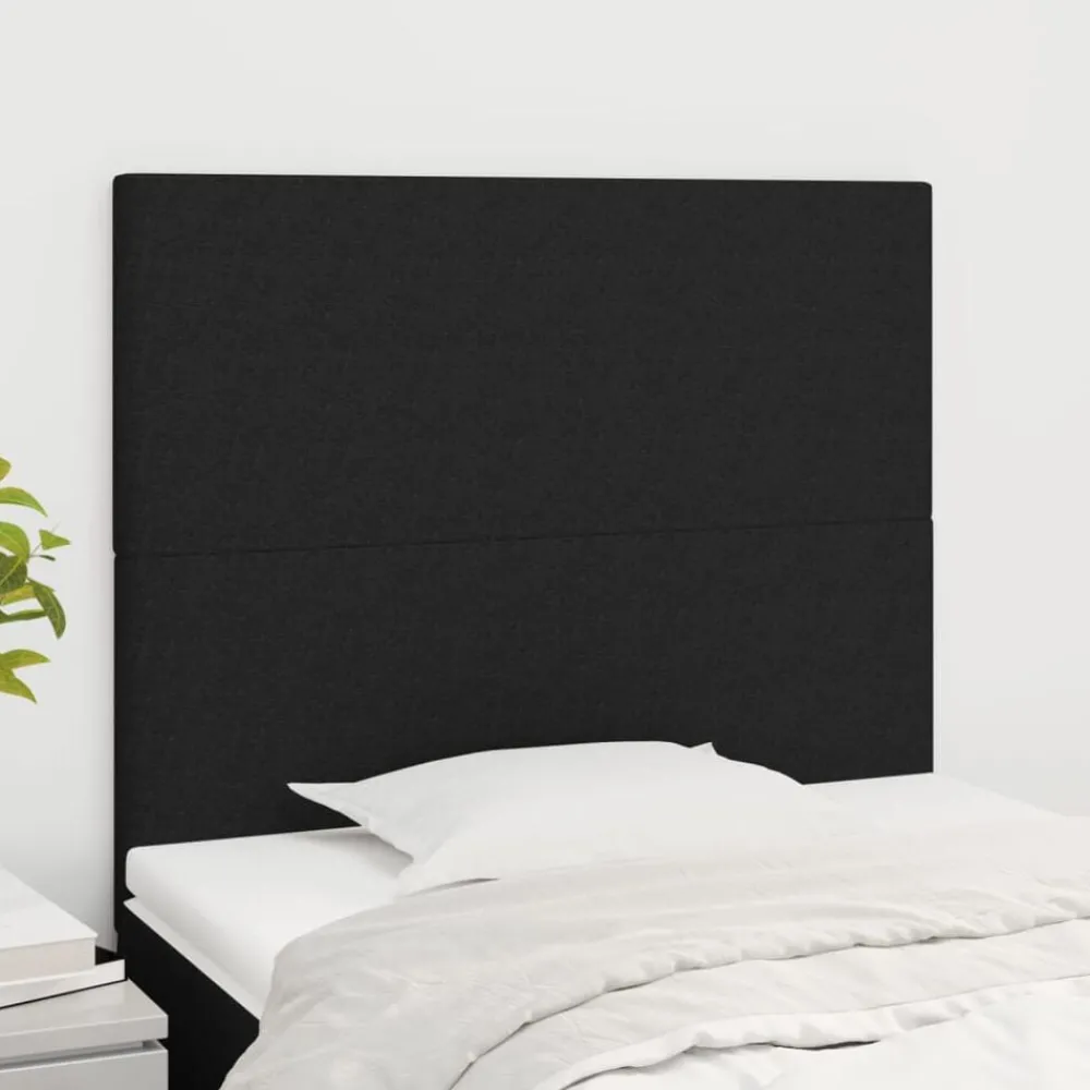Bedden & Accessoires*vidaXL Hoofdbord 80x5x118/128 cm stof Zwart