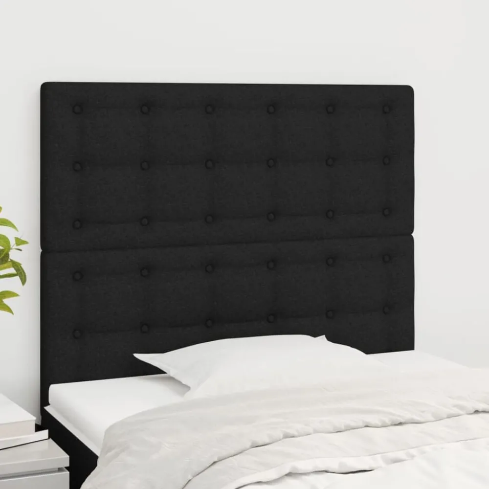 Bedden & Accessoires*vidaXL Hoofdbord 80x5x118/128 cm stof Zwart
