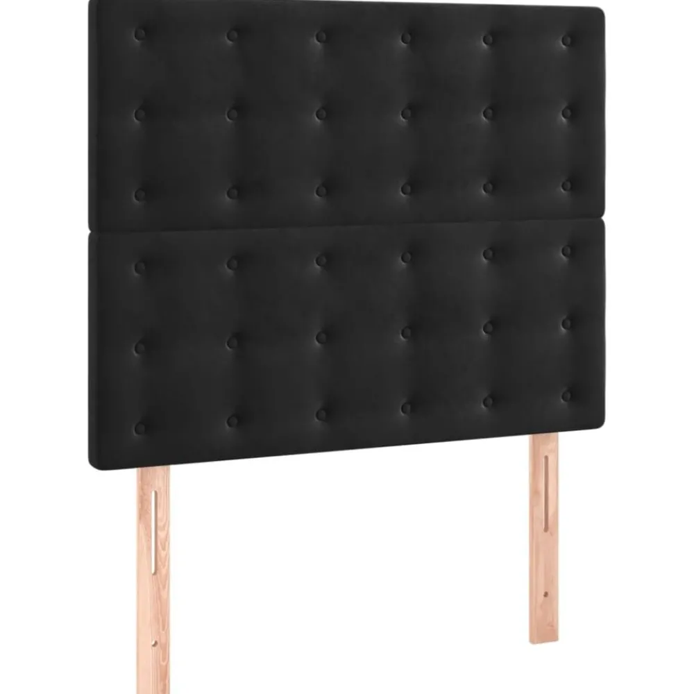 Bedden & Accessoires*vidaXL Hoofdbord 80x5x118/128 cm fluweel Zwart