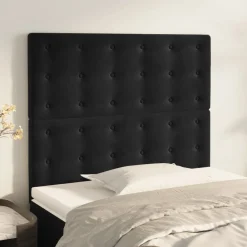 Bedden & Accessoires*vidaXL Hoofdbord 80x5x118/128 cm fluweel Zwart