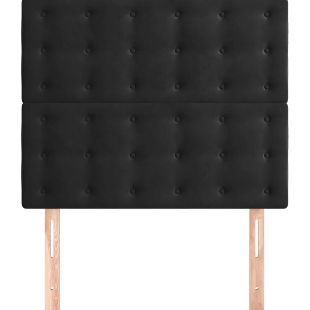 Bedden & Accessoires*vidaXL Hoofdbord 80x5x118/128 cm fluweel Zwart