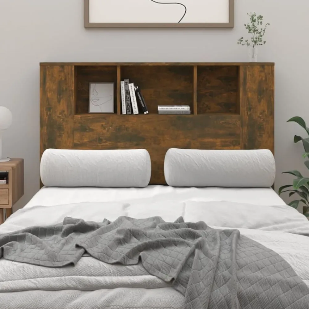 Bedden & Accessoires*vidaXL Hoofdbordkast 120x18,5x102,5 cm kleurig Gerookt eiken