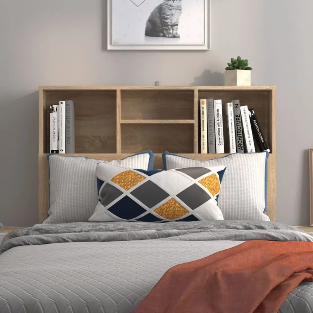 Bedden & Accessoires*vidaXL Hoofdbordkast 100x19x103,5 cm kleurig Sonoma eiken