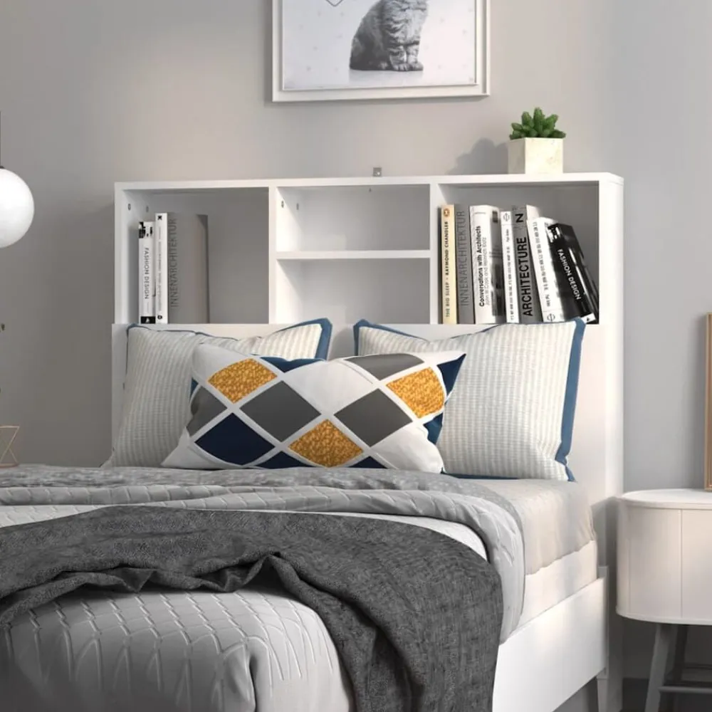 Bedden & Accessoires*vidaXL Hoofdbordkast 100x19x103,5 cm Wit