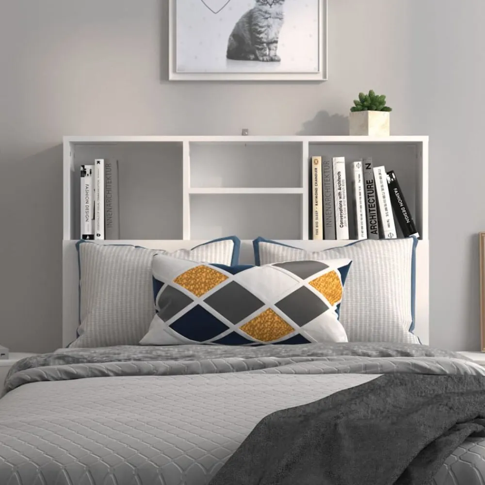 Bedden & Accessoires*vidaXL Hoofdbordkast 100x19x103,5 cm Wit