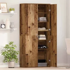 Kasten & Opbergmeubelen*vidaXL Hoogboard 80 x 35 x 180 cm Bewerkt hout Oud hout