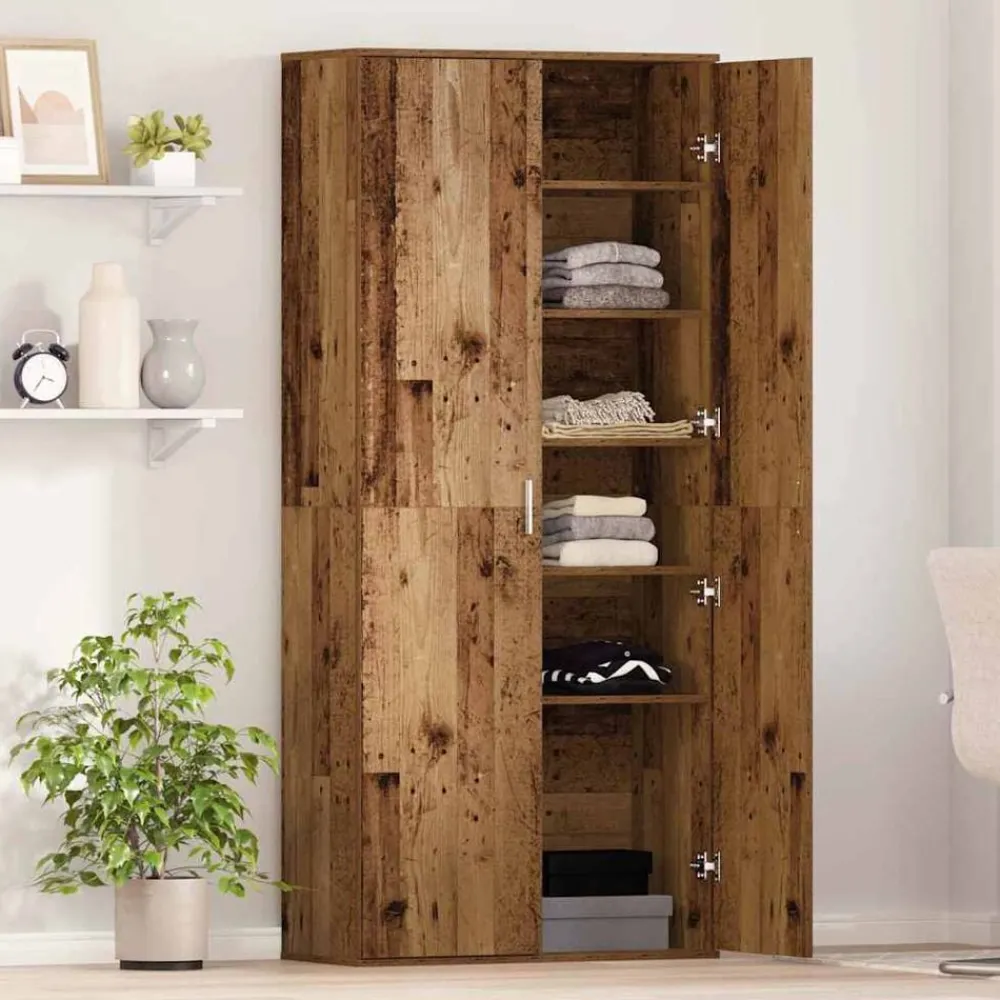 Kasten & Opbergmeubelen*vidaXL Hoogboard 80 x 35 x 180 cm Bewerkt hout Oud hout