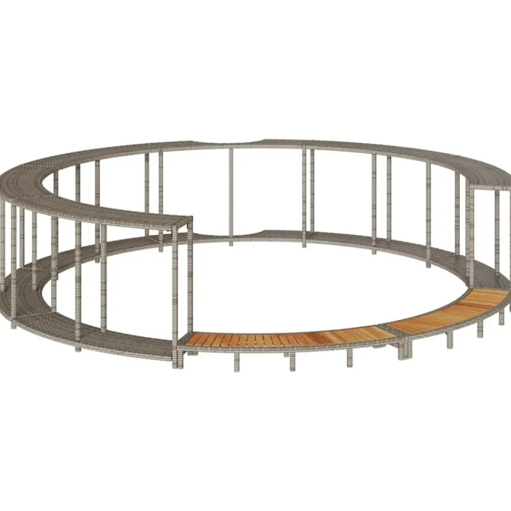 Hottub ombouw opbergruimte en houten opstapje poly rattan>vidaXL Online