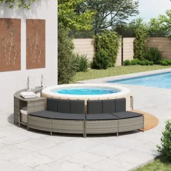 Hottub-bankjes met kussens 2 st poly rattan><noscript><img width=