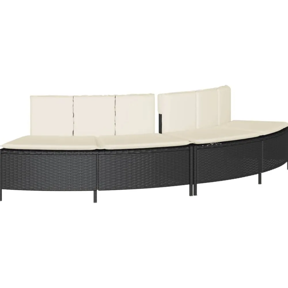 Zwembaden & Spa'S*vidaXL Hottub-bankjes met kussens 2 st poly rattan Zwart