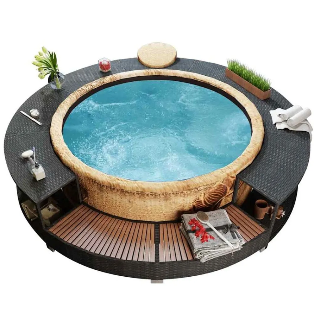 Hottub-ombouw poly rattan>vidaXL New