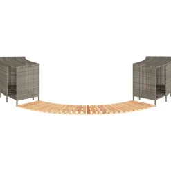 Zwembaden & Spa'S*vidaXL Hottub-ombouw poly rattan massief acaciahout Grijs