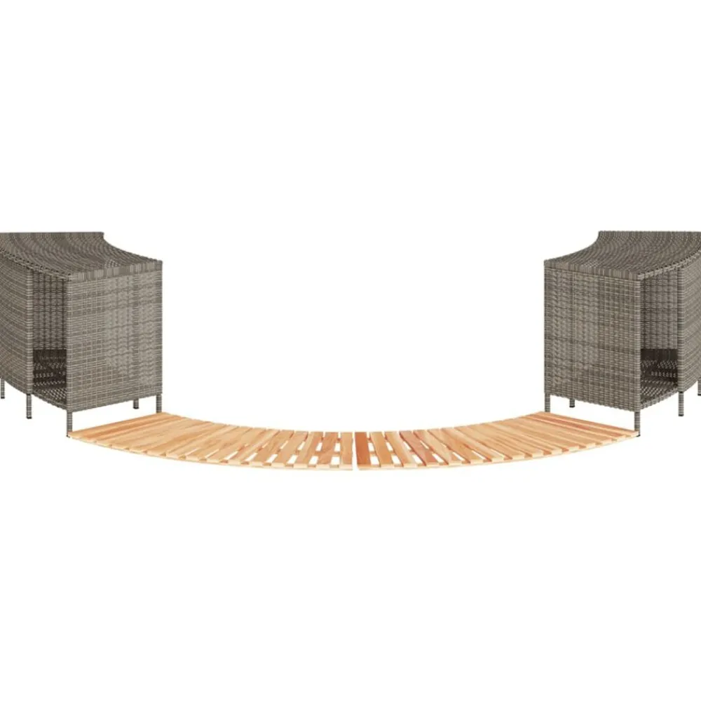 Zwembaden & Spa'S*vidaXL Hottub-ombouw poly rattan massief acaciahout Grijs