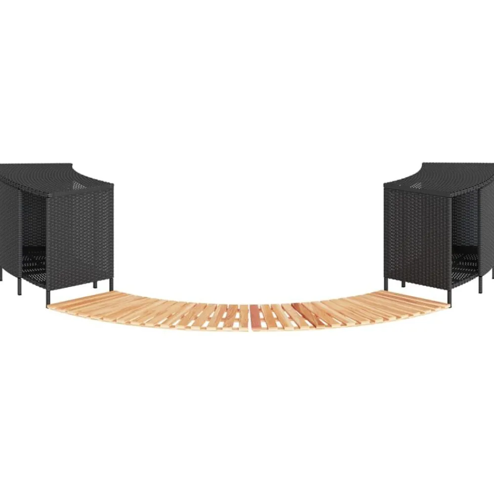 Zwembaden & Spa'S*vidaXL Hottub-ombouw poly rattan en massief acaciahout Zwart