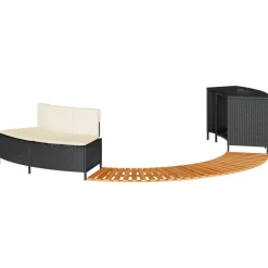 Zwembaden & Spa'S*vidaXL Hottub-ombouw poly rattan en massief acaciahout Zwart