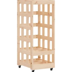 Houtblokhouder met wielen 40x49x110 cm massief grenenhout>vidaXL Clearance