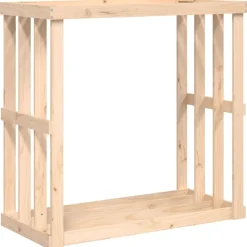 Houtkachel- & Haardaccessoires*vidaXL Houtblokhouder 108x52x106 cm massief grenenhout Naturel