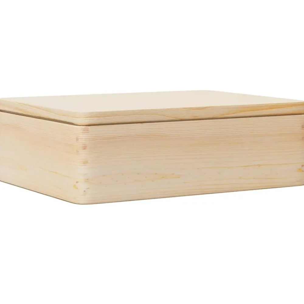 Huishoudelijke Benodigdheden*vidaXL Houten kist met deksel 40x30x13 cm massief grenenhout Naturel