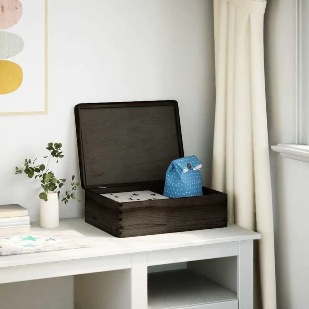 Houten kist met deksel 40x30x13 cm massief grenenhout>vidaXL Online