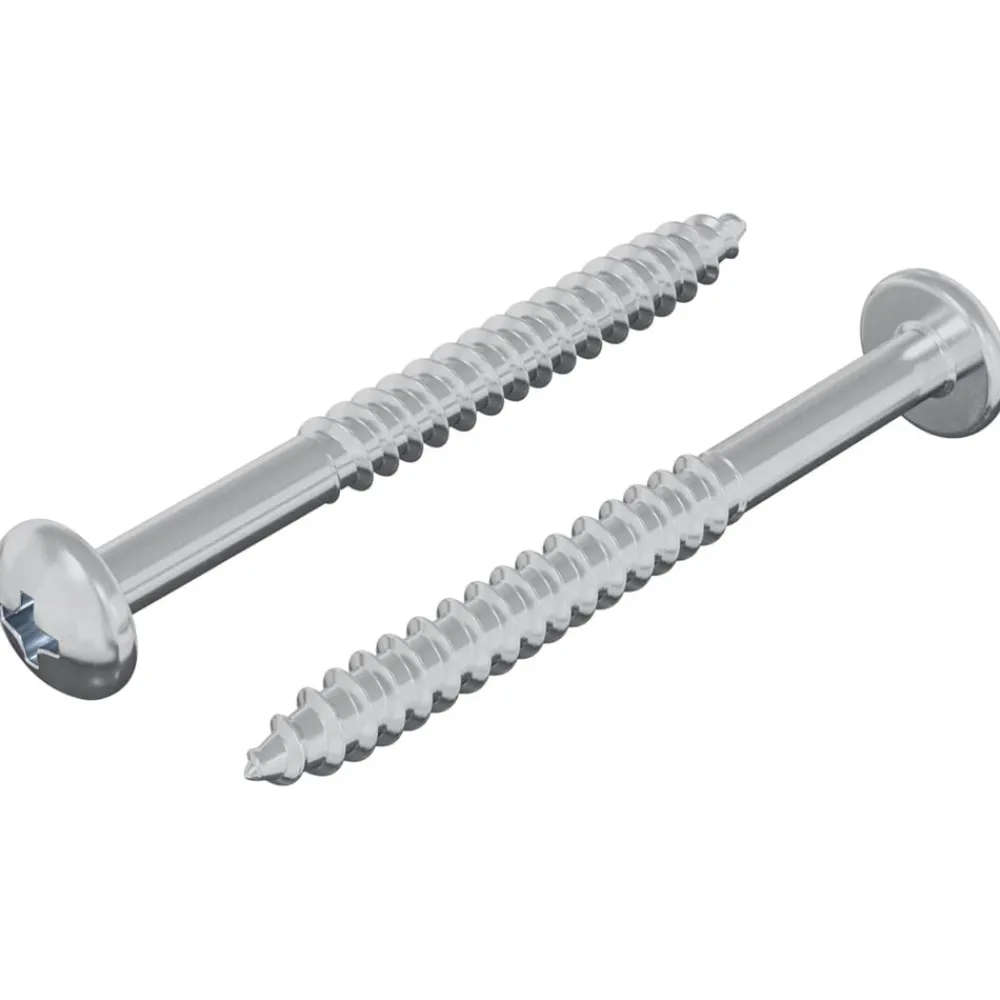 Houten Schroef 2 pcs Zilver 9,8 x 53 mm Staal>vidaXL New