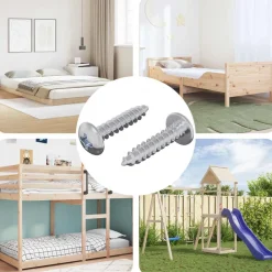 Bouwbeslag*vidaXL Houten Schroeven 2 pcs Zilver M4 x 20 mm Staal