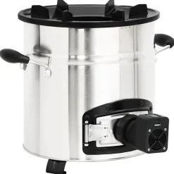 Houtkachel met USB-ventilator 35,5x26x28 cm roestvrijstaal>vidaXL Sale