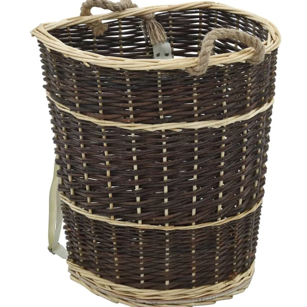 Houtmand met draagriemen 44,5x37x50 cm natuurlijk wilgenhout>vidaXL Clearance