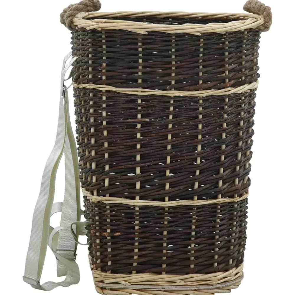 Houtmand met draagriemen 44,5x37x50 cm natuurlijk wilgenhout>vidaXL Clearance