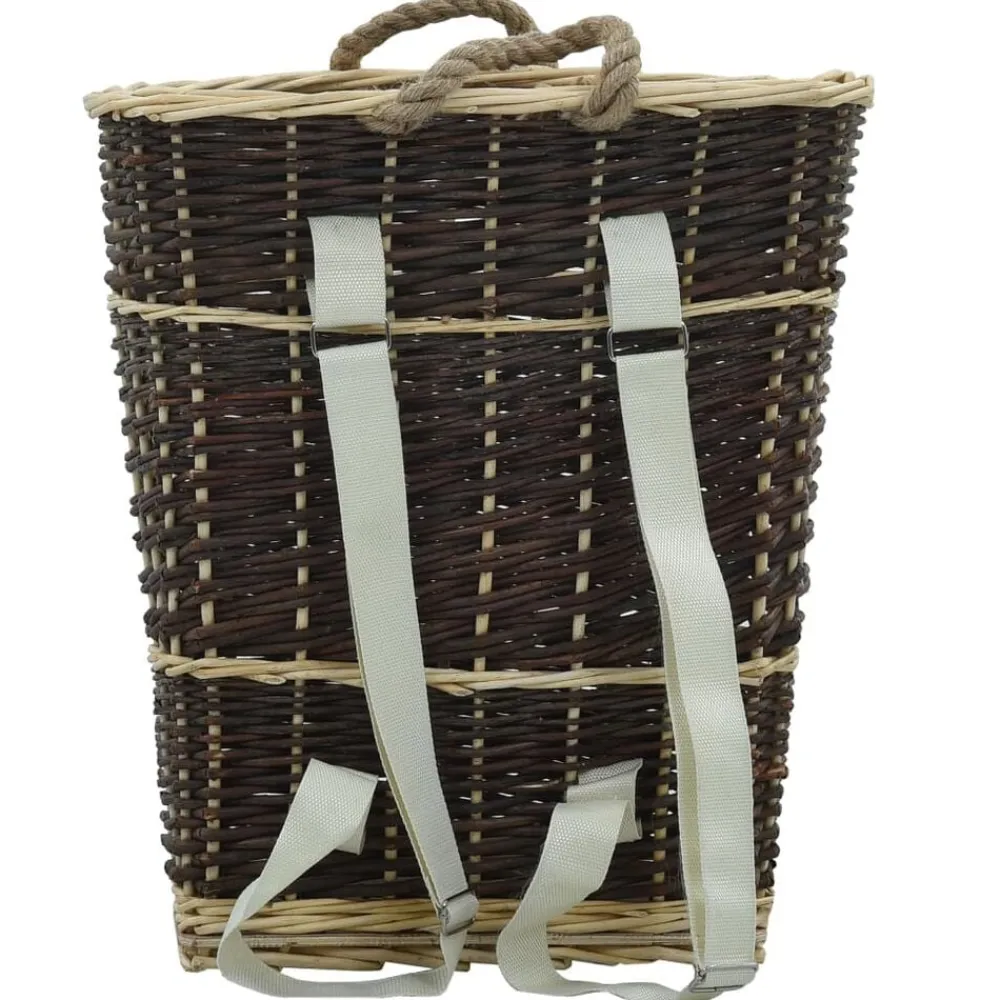 Houtmand met draagriemen 44,5x37x50 cm natuurlijk wilgenhout>vidaXL Clearance