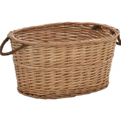 Houtkachel- & Haardaccessoires*vidaXL Houtmand met handvatten 56x40x28 cm natuurlijk wilgenhout