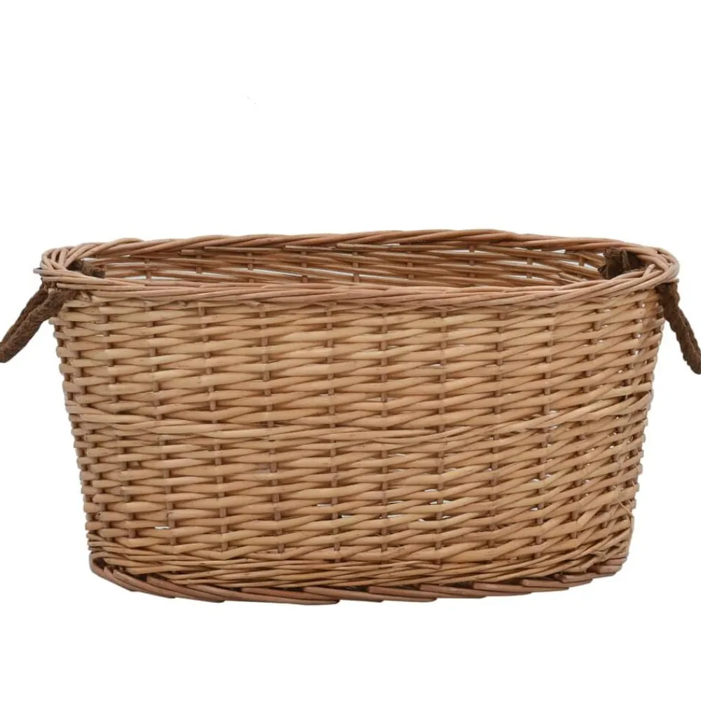 Houtkachel- & Haardaccessoires*vidaXL Houtmand met handvatten 56x40x28 cm natuurlijk wilgenhout
