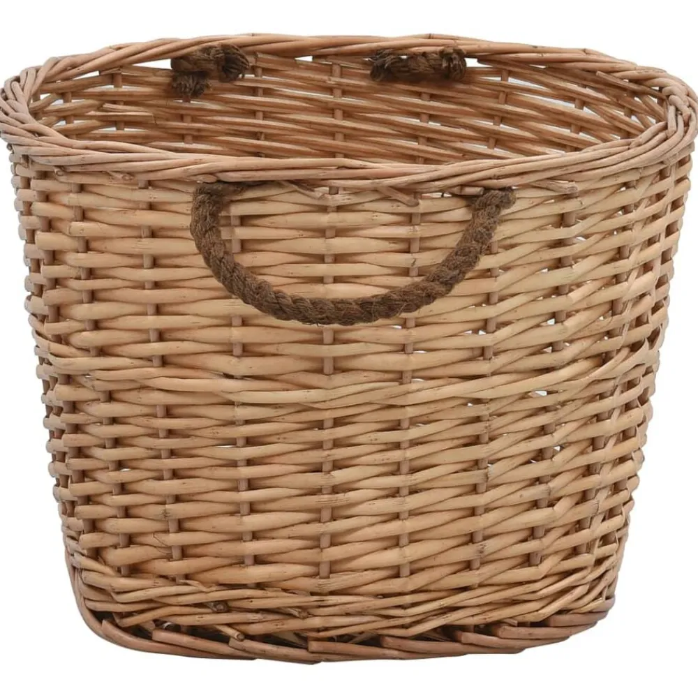Houtkachel- & Haardaccessoires*vidaXL Houtmand met handvatten 56x40x28 cm natuurlijk wilgenhout