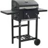 Houtskoolbarbecue met onderplank zwart>vidaXL New