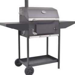 Houtskoolbarbecue met onderplank zwart>vidaXL